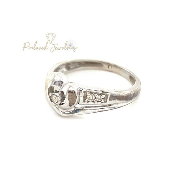 10k Heart with Diamonds Ladies Ring - Picture 5 of 10